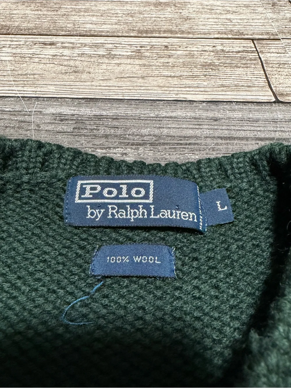 Vtg Polo Ralph Lauren 100% Wool Heavyweight Sweater Men’s L Green Pullover